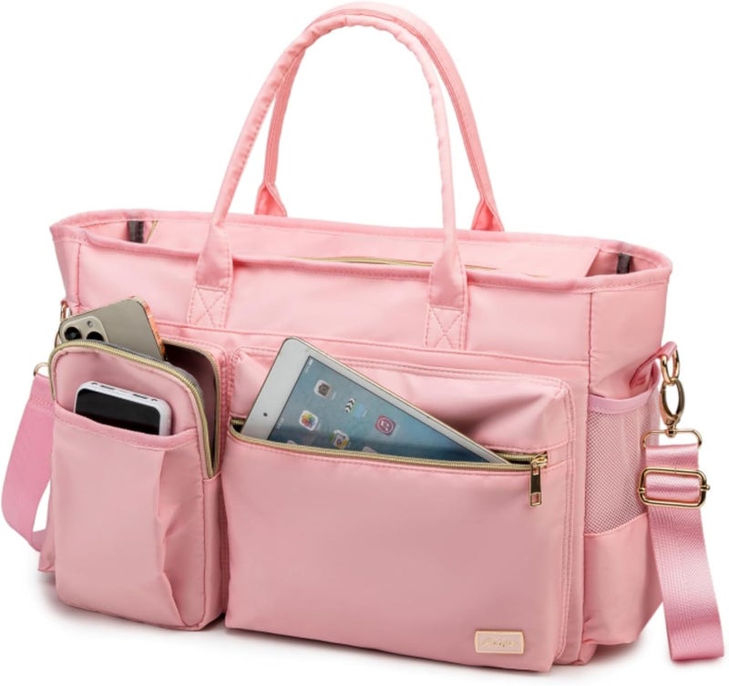 Rabjen Laptop Tote Bag, Middle Size Computer Messenger Teacher Bag with 15.6'' Padded Laptop Sleeve | Middle Size, 15.6'', Padded Laptop Sleeve, Middle Size, 15.6'', Padded Laptop Sleeve - Image 2